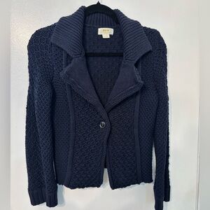 Maeve Anthropologie Navy Blue Knit Cardigan Sweater